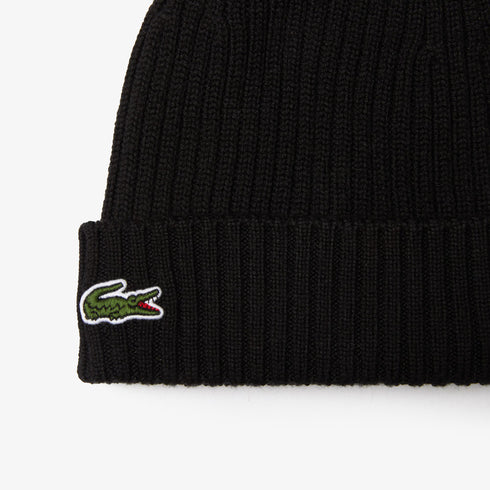 LACOSTE Rib Knit Brushed Wool Beanie Accessories